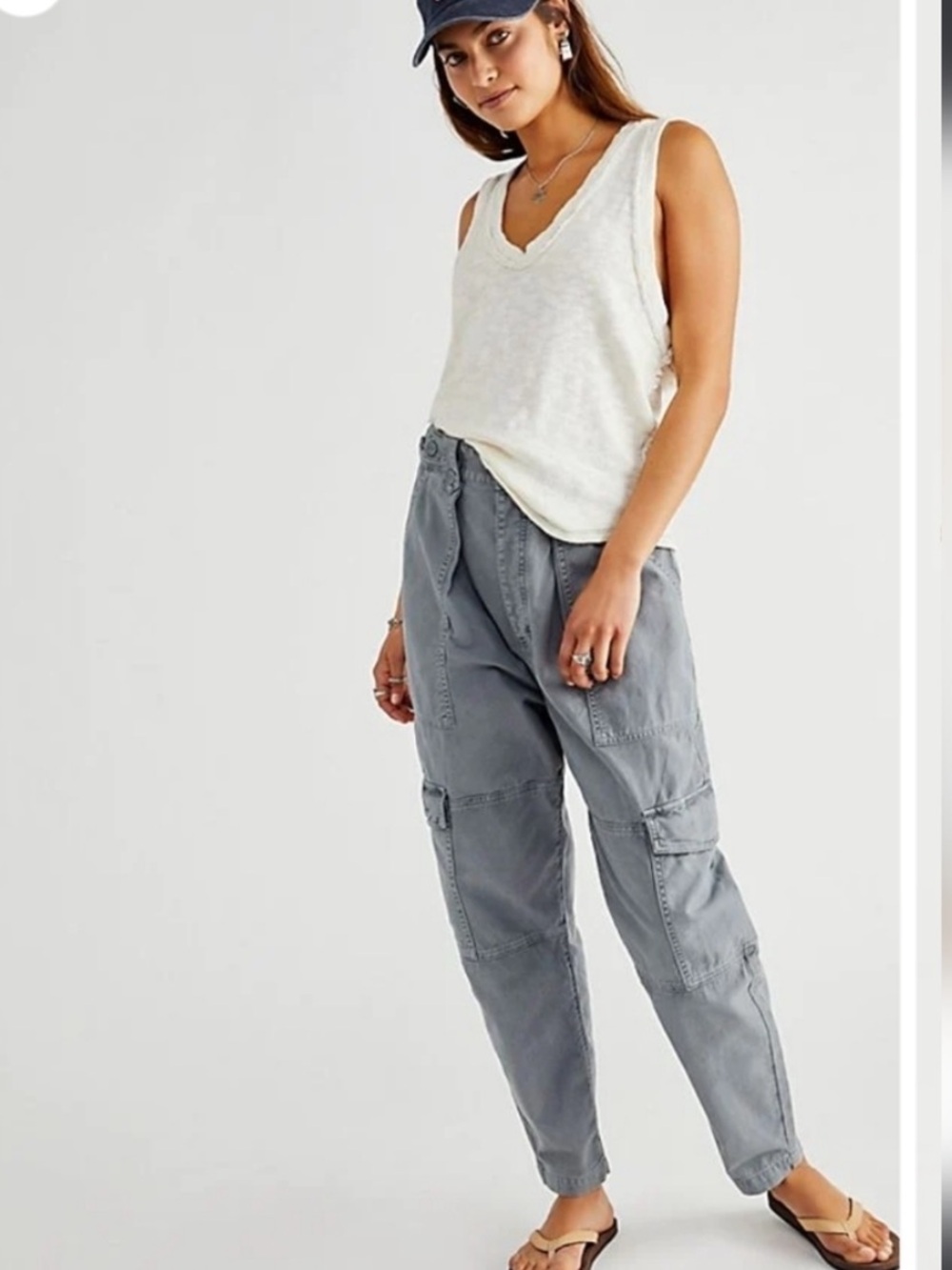 Agolde Mila Utility Pant Woman 30 Gray Cargo Pcokets Streetwear Cotton Festival